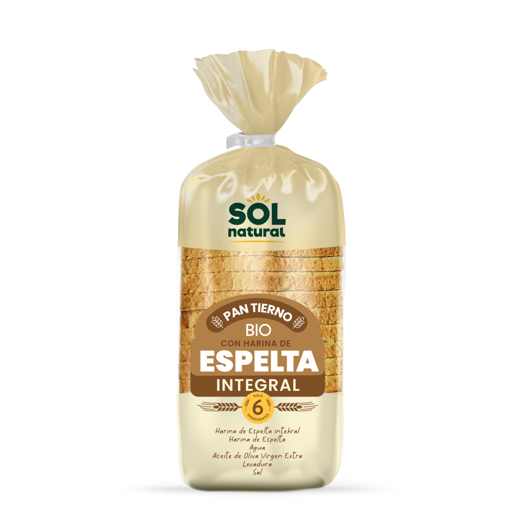 Pan tierno bio espelta integral 400gr Sol Natural Pan tierno bio espelta integral 400gr Sol Natural